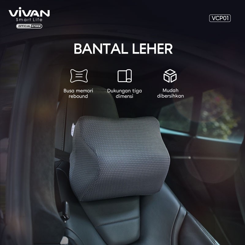 Vivan VCP01 Bantal Mobil Sandaran Leher Memory Foam Car Headrest