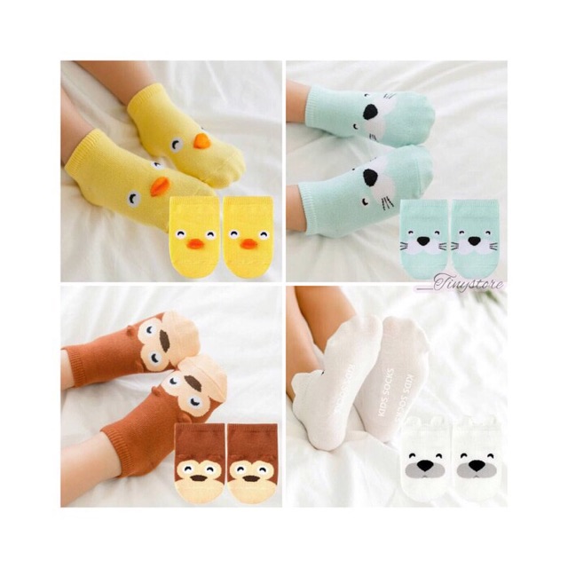 *FRAULEINCO* Kaos kaki anak gambar animal 3D anti slip