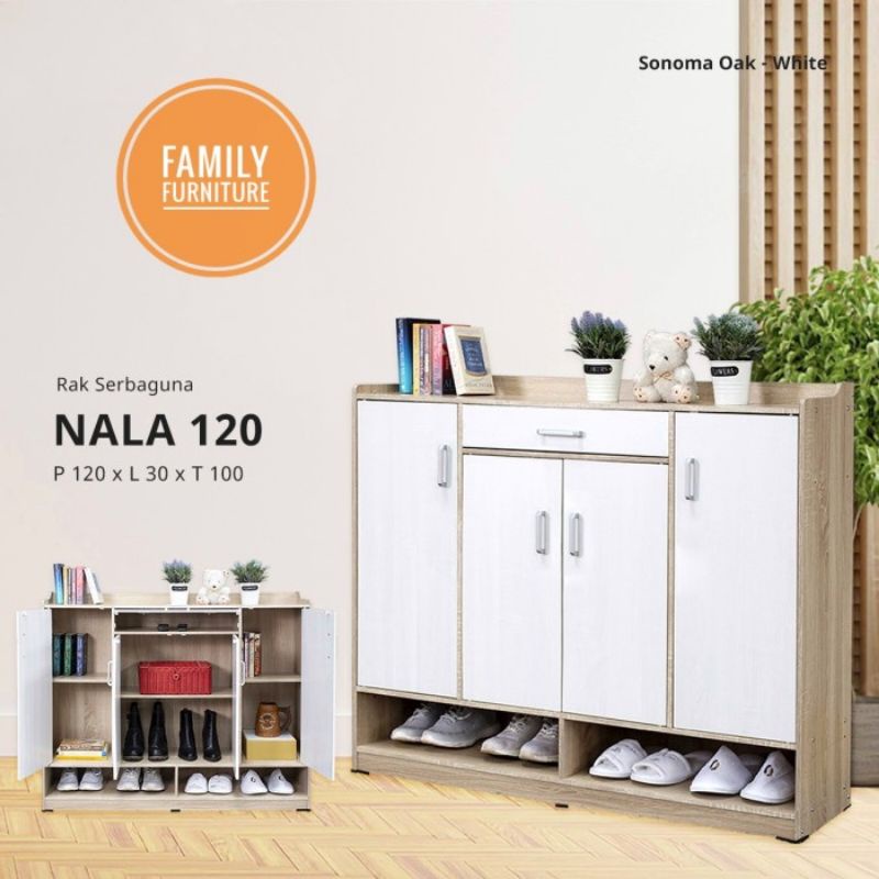 Lemari Rak Sepatu - Serbaguna - Buffet Nala 120