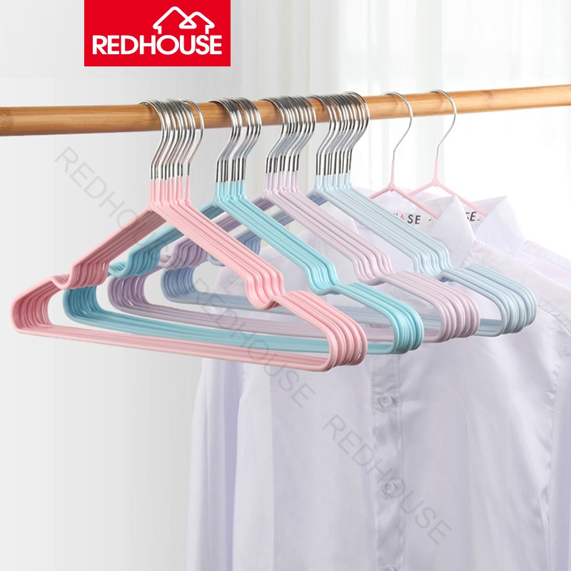 RED HOUSE Gantungan Baju / Hanger Kawat Lapis Plastik- Isi 10 Pcs