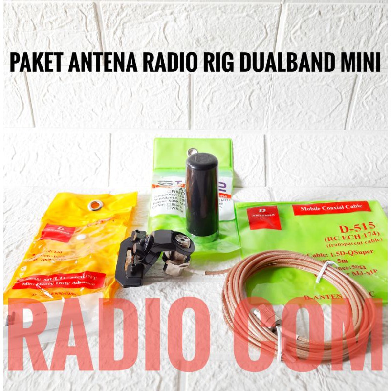 PAKET ANTENA MOBIL DUALBAND - ANTENA RIG MINI DUALBAND PLUS PAKET KABEL DAN BRACKET ANTENA