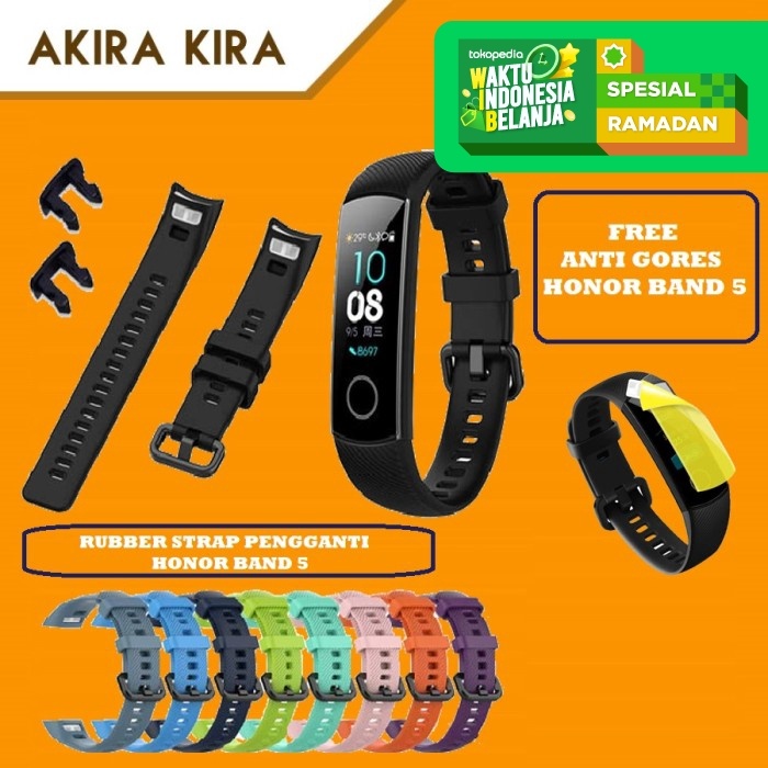 Strap Band Silicone TPU Huawei Honor Band 5 Smartwatch (Only Strap) - Hitam