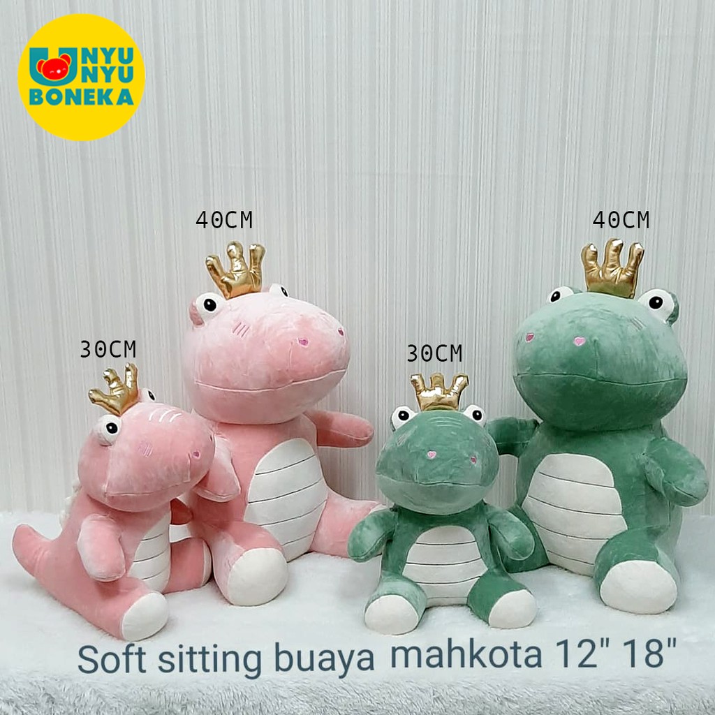 Booneka Buaya Mahkota lembut 40CM crocodile animal kado baby kids sovenir aligator