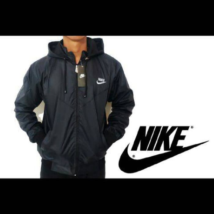 Baju Celana Running/Olahraga/Training Pum (Ryp) DD461 Jaket Parasut  Hitam Polos Windrunner Windbr