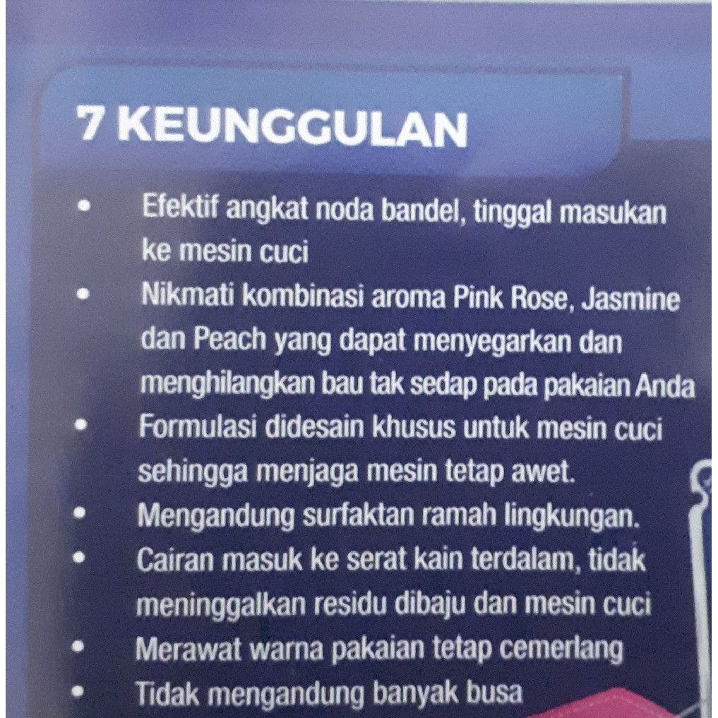 1 dus isi 6 pack Rinso cair Matic Professional 1,65 liter mesin cuci atas dan samping. deterjen matik