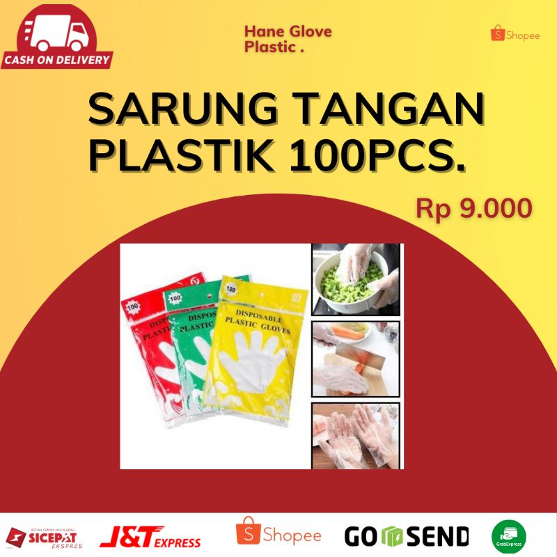 Sarung Tangan Plastik 100 PCS Hand Glove Plastic Sarung Tangan Murah Sarung Tangan Kaka