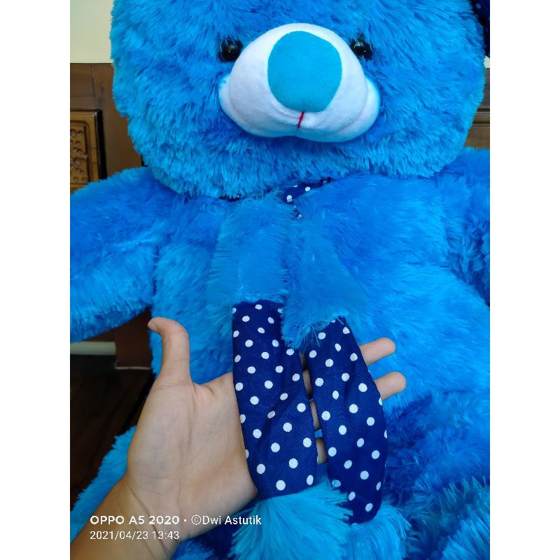 BONEKA TEDDY BEAR TOPI SYAL 1 METER / BONEKA BERUANG TERMURAH TERLARIS / BONEKA JUMBO SATU METER