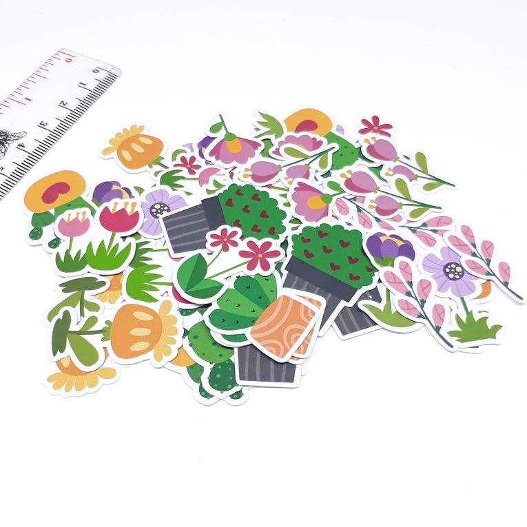 

sticker scrapbook cute flowers/ bunga tanaman 43 stiker DIY tumbuhan