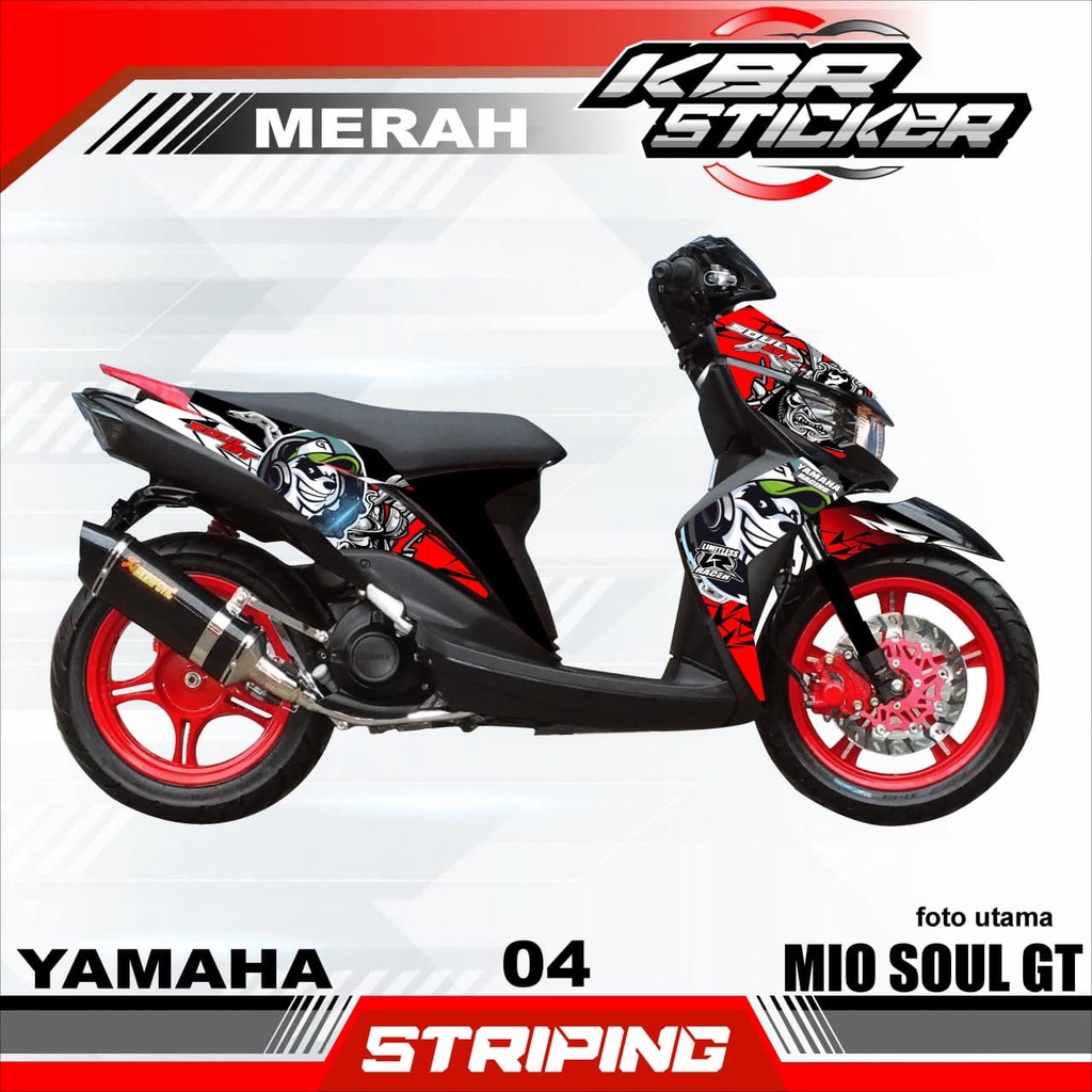 (COD) MIO SOUL GT Stiker Motor Striping MIO SOUL GT Yamaha variasi Racing 04