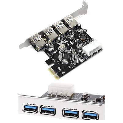 USB 3.0 4 Port PCIE Expansion Card PCI Express Adapter Pcie Card 4-Por