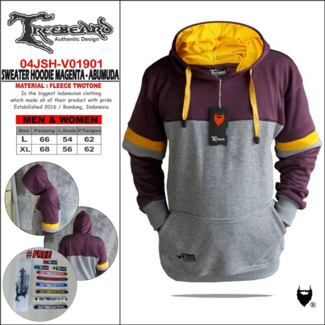 Switer hodie magenta grey