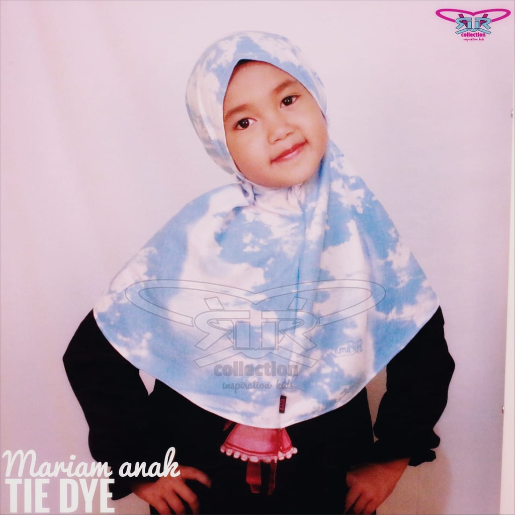 jilbab anak / MARYAM TIE DYE / jilbab terbaru / bahan KAOS PE SUPER / allsize 5-8 tahun