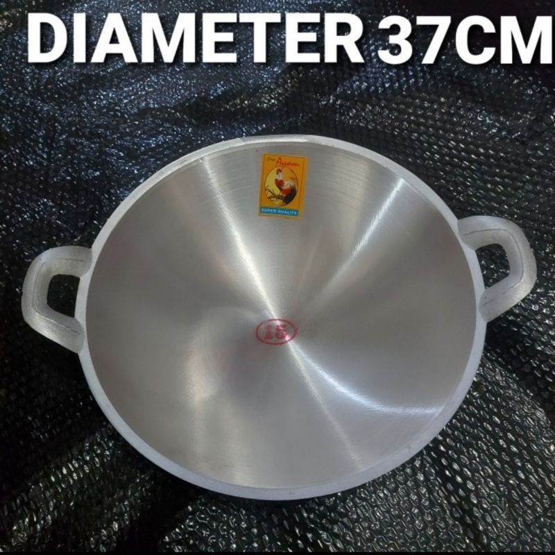 Wajan kuali cekung no.15/wajan kuali penggorengan aluminium tebal
