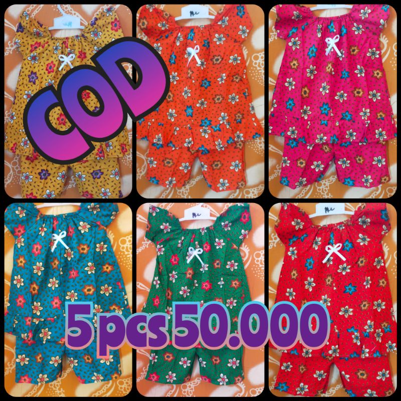 Stelan Anak/ Beby Doll/Baju Tidur Cewek 1-2 Tahun Grosir Baju Anak Cewek Murah Cendra Mata Pariwisat