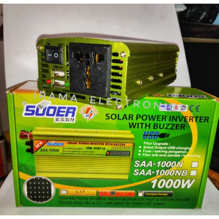 (NON COD) POWER INVERTER SUOER 1000w BERKUALITAS PENGUBAH ARUS DAYA DC KE AC