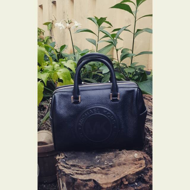 Michael Kors fulton sport small duffle satchel leather black