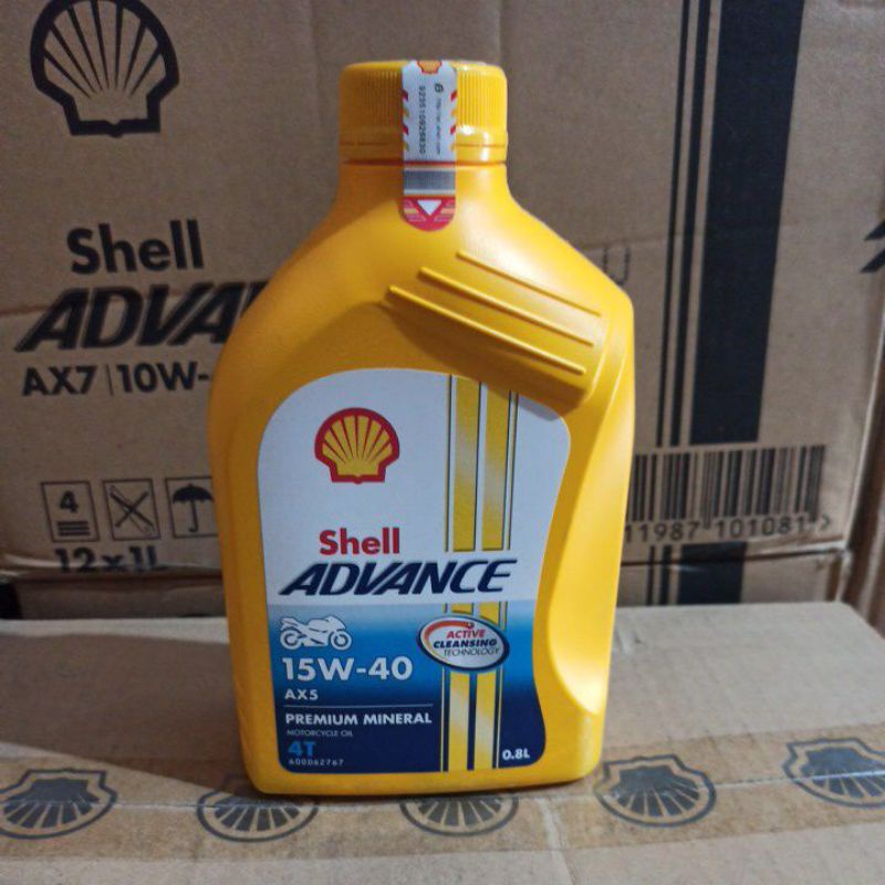 OLI SHELL ADVANCE 4T AX5 15W-40 0,8L API SL JASO MA2 OLI MANUAL ORIGINAL SHELL