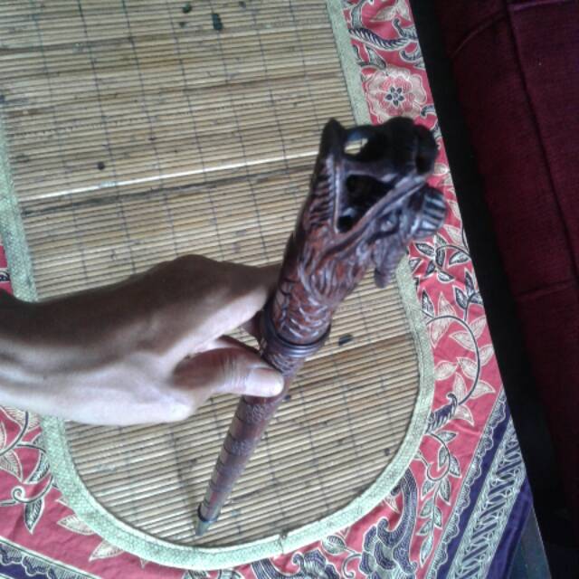 TONGKAT KOMANDO  UKIR NAGA MELILIT