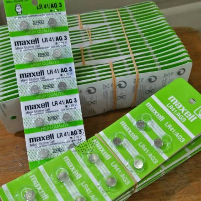 Cheaper-Baterai Maxell LR41 / AG3 / SR 41 / L736F Batre Jam Tangan Kalkulator Batrei Kancing murah