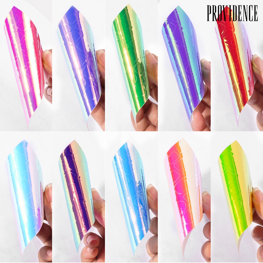 Providence 10Pcs/11Pcs/16Pcs Nail Ice Sticker Aurora Effect Reflective Colorful Foil Film Sparkling Glass Ice Cube Decoration for Manicure