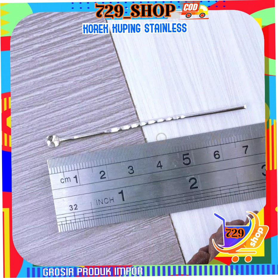 Korek Kuping Stainless + Lubang Gantungan Import Best Seller