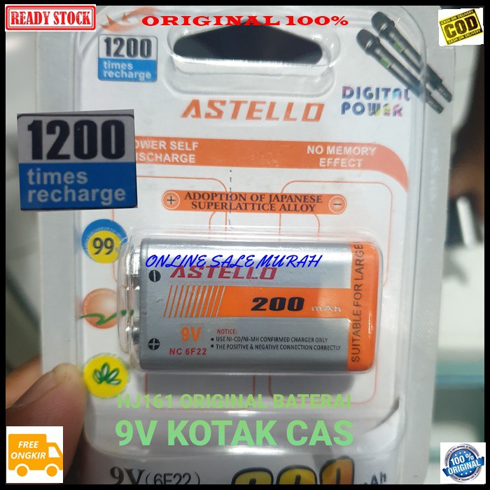 original baterai kotak monster 9 volt Baterai charger cas casan elektronik batu baterai batray