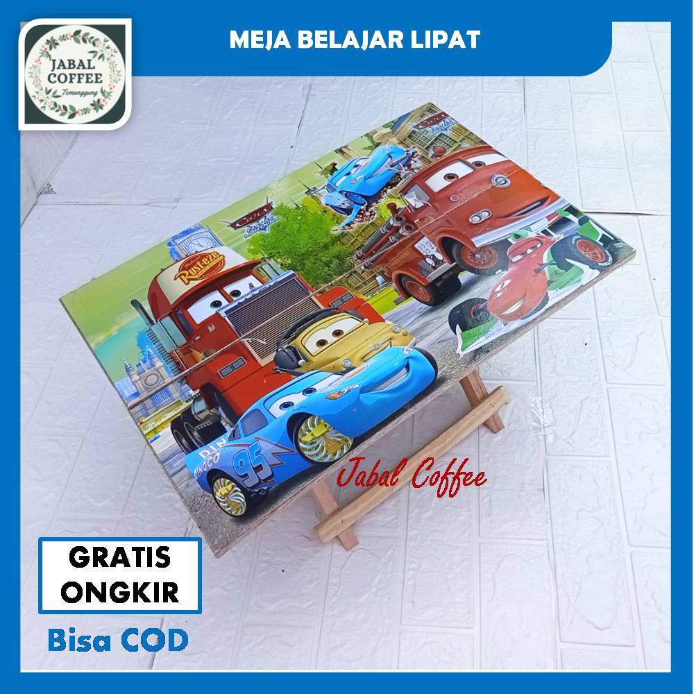 Meja Lipat Belajar Anak /Meja Belajar Kayu Lipat Karakter / Meja Lipat Murah Ukuran 48x32 Cm