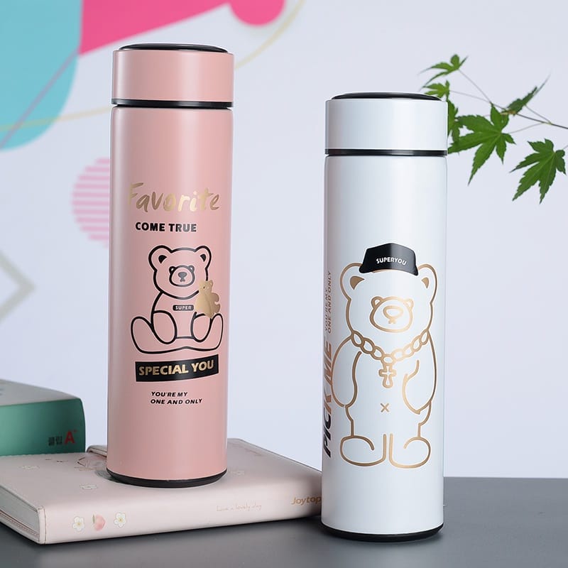 BOTOL MINUM TERMOS CARTOON ANIMAL BINATANG BEAR / BERUANG AIR HANGAT