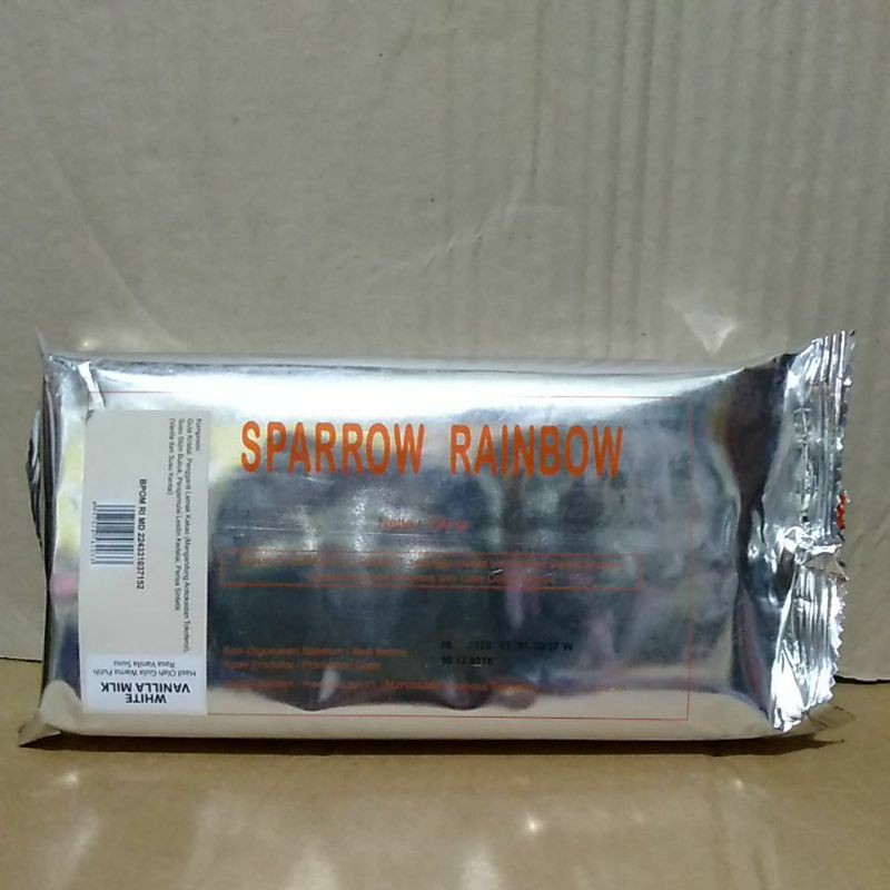 

coklat sparrow rainbow - white vanilla 250g