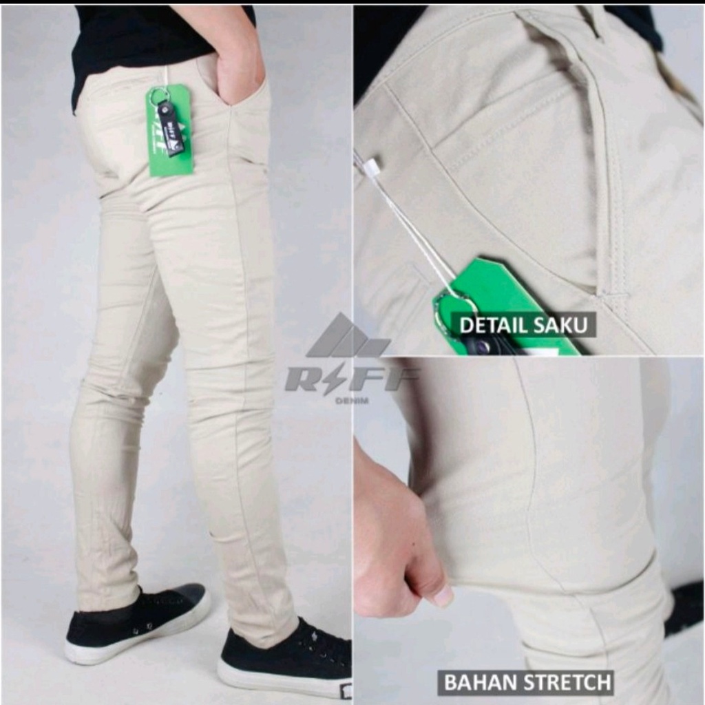 TERLARIS ! CELANA CHINO PANJANG PRIA SLIMFIT DISTRO ORIGINAL RIIF DENIM MURAH BERKUALITAS PREMIUM BAHAN MELAR  STREACT