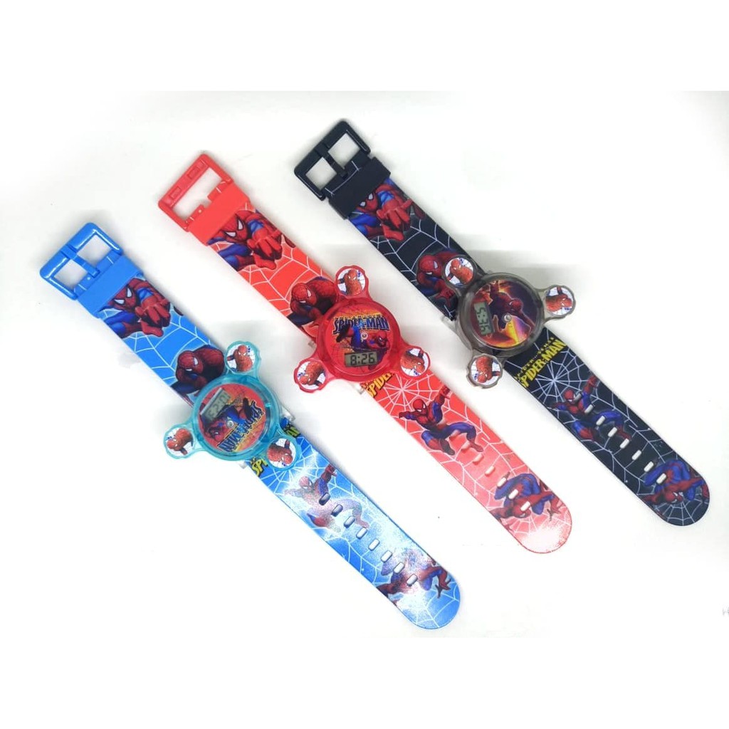 Parling Laris! JAM TANGAN SPIDERMAN SPINNER ANAK LAKI-LAKI COWOK MUSIK LAMPU GROSIR Low Price!