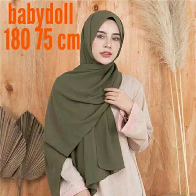 √COD√ Pasmina Ceruty Babydoll Sabyan Ukuran 180 x 75 Cm Part II Kualitas Terbaik