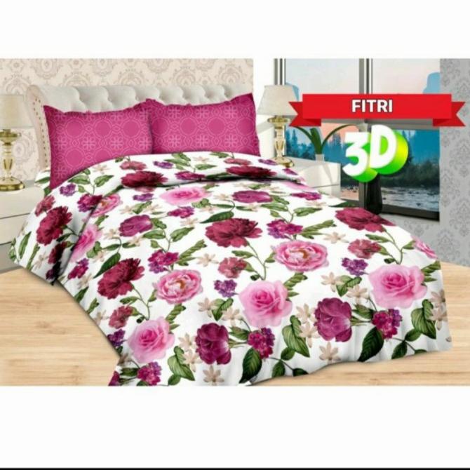 Bed Cover Set Sprei Flat Uk 180X200 Bonita Motif Fitri Tokonidia11