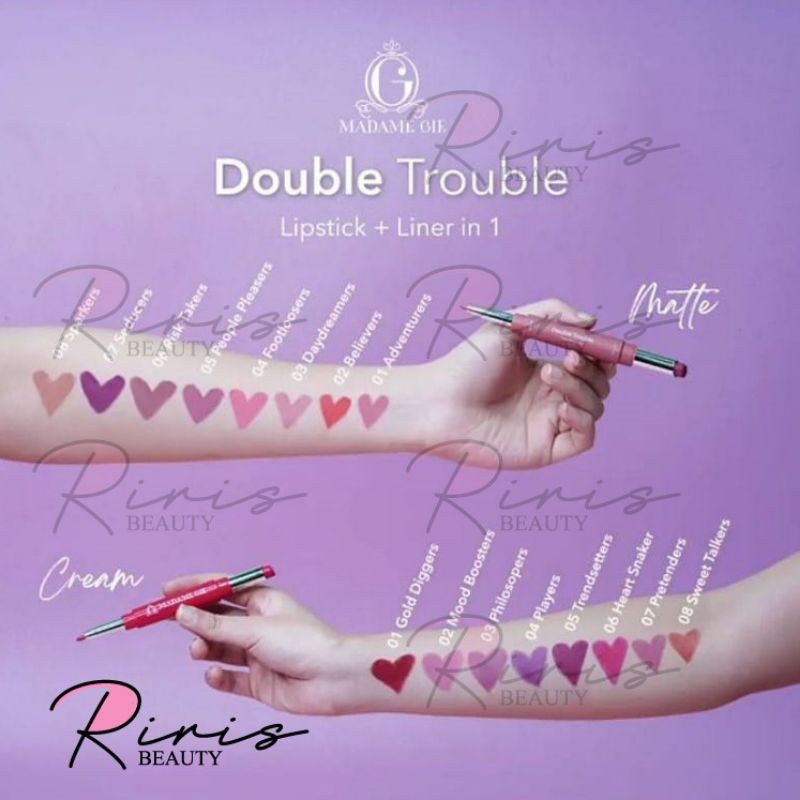 

❤️Madame Gie❤️ Double Trouble Matte - MakeUp Lipstick Two in One