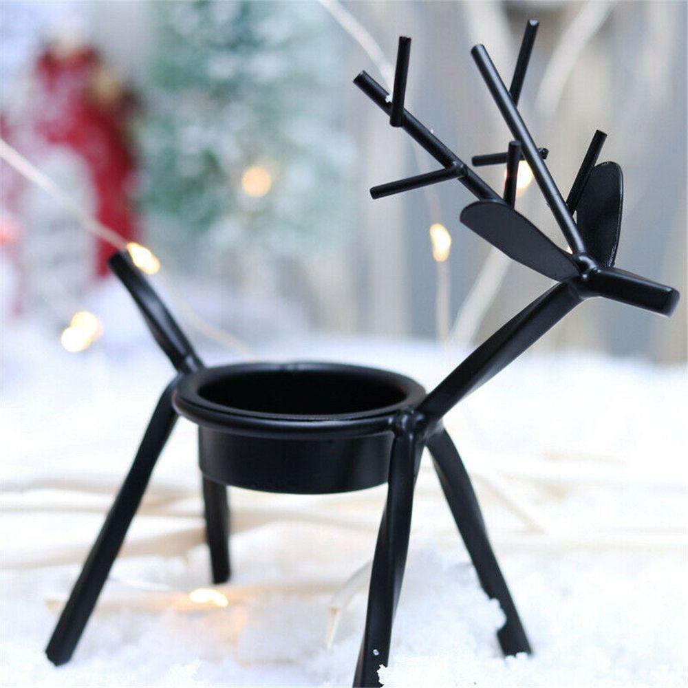 Populer Elk Bracket Tempat Lilin Festival Perlengkapan Pesta Dekorasi Rumah Kreatif Desktop Ornamen Xmas Ornamen Besi Art