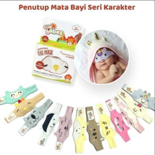 SUN BABES Eye Mask Karakter Penutup Mata Bayi Berjemur