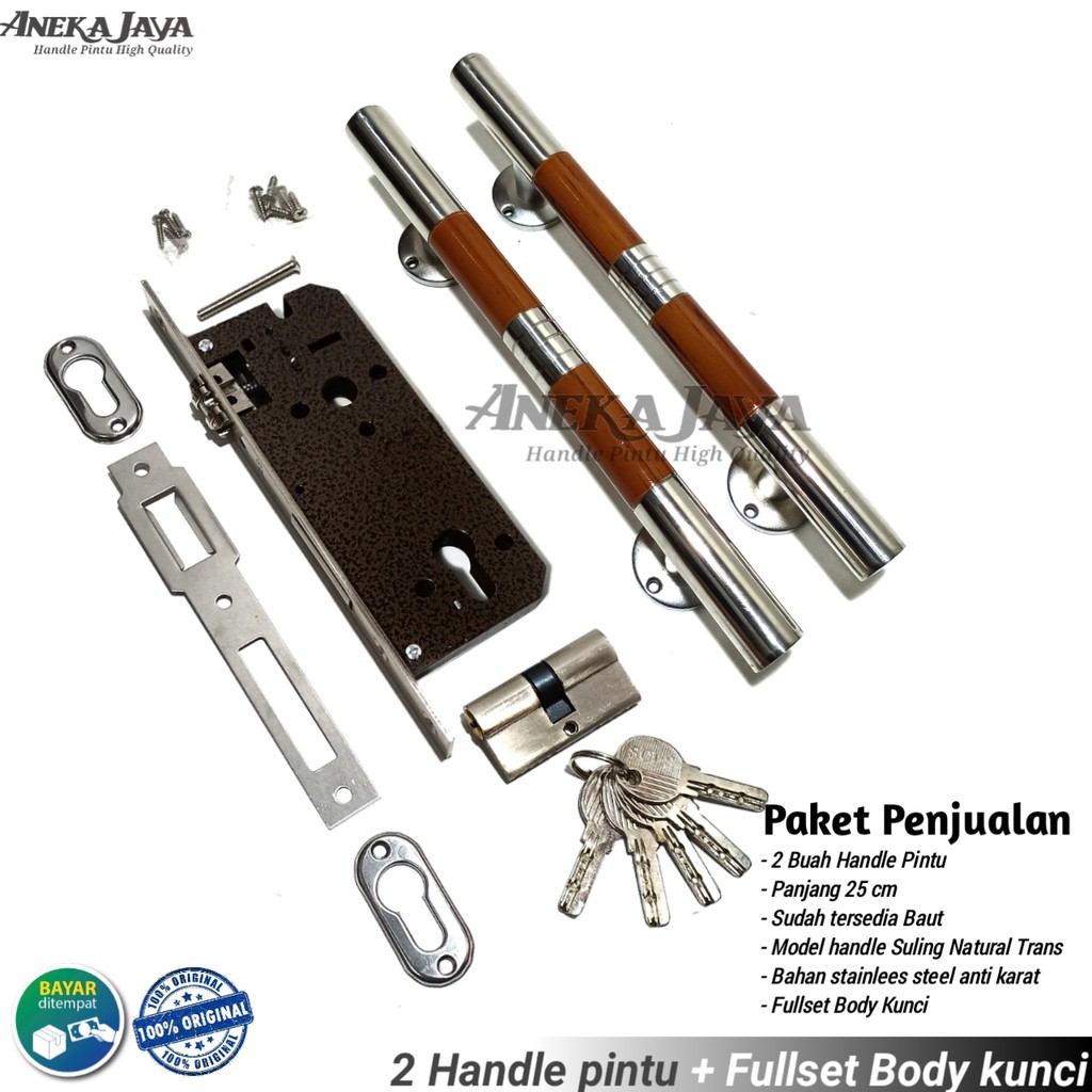 Satu set handle pintu rumah 25 cm murah minimalis tarikan pintu pull stainless gagang pintu terbaru