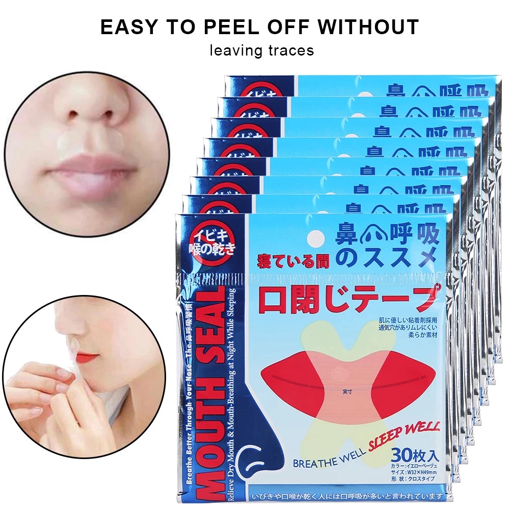 Snoredoc Mouth Tape Mouth Seal Strip Mulut Anti Ngorok Anti Dengkur Snore Stopper 30 Pieces