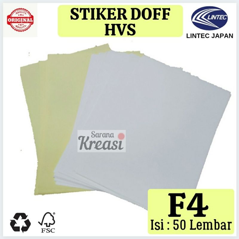 

Kertas Sticker HVS DOFF LINTEC - F4 - 50 Lembar - Stiker Kertas Label HVS