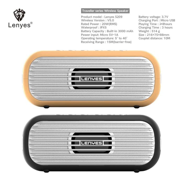 Speaker Bluetooth Classic Retro Lenyes S209