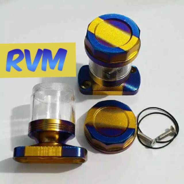 TUTUP MINYAK REM MODEL STEMPEL KACA TRANSPARAN TWOTONE MATIC HONDA BEAT VARIO SCOOPY SPACY DLL