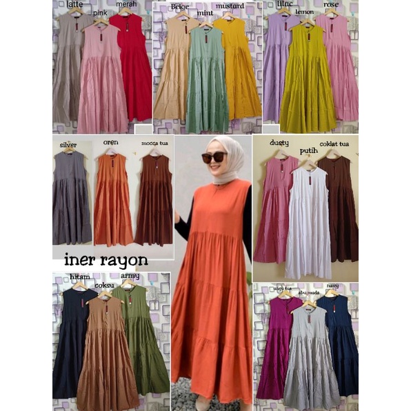 Gamis JEVANNI inner susun yukensi/overall rayon