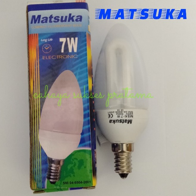 Lampu Lilin /Lampu Candle/Lampu Lombok Cahaya Putih/Kuning E14/ E27 MSK 7W Matsuka