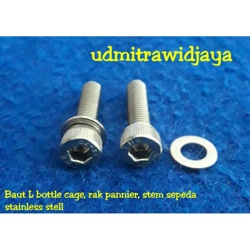 Baut L Stainless JP Galvanis bottle cage rak panier stem sepeda baut tempat botol air minum sepeda