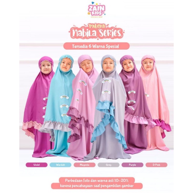MUKENA NABILA SERIES BY ZAIN KIDS / MUKENA ANAK LUCU / MUKENA ANAK PREMIUM