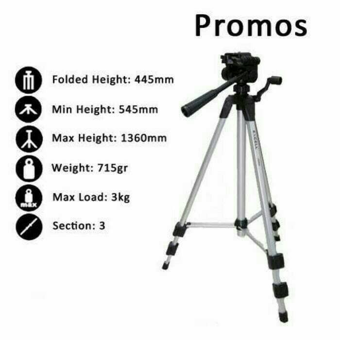 Tripod tripod excell promoss(R1C5) Tripod Bluetooth Remote PROMO Tripot 3 in 1 Tripod Stabilizer HP 