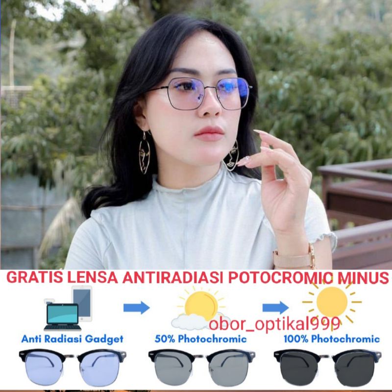 kacamata antiradisi minus gratis lensa minus silinder photocromic