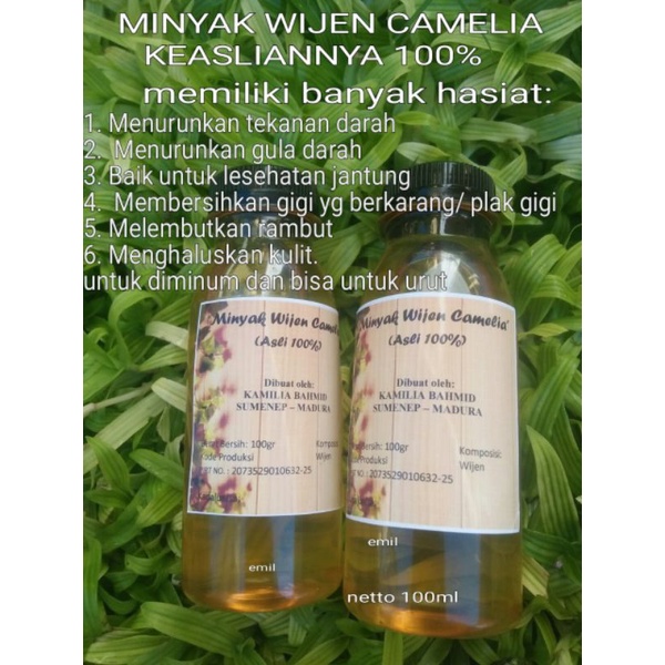 

Minyak Wijen Camelia Asli 100ml.