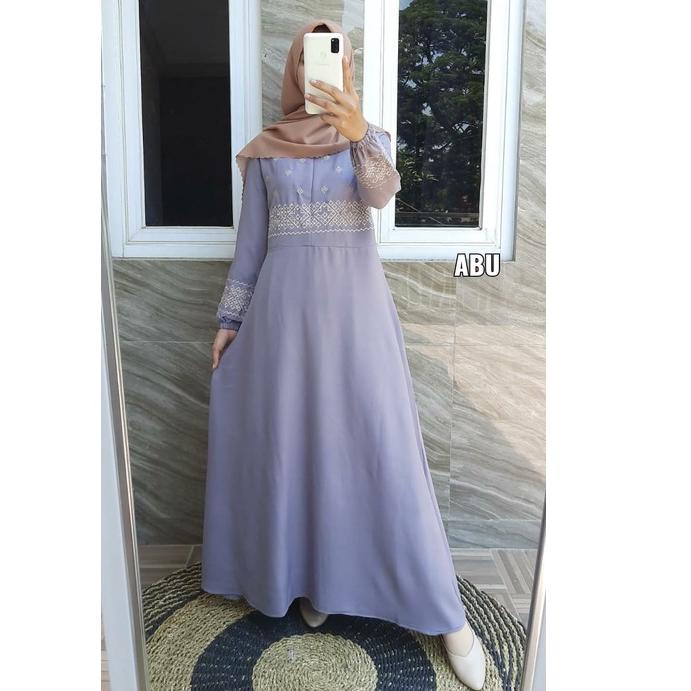 KS. Gamis Ity Crepe Premium/ Gamis Ity Crepe Bordir | BJA.10Jn22e