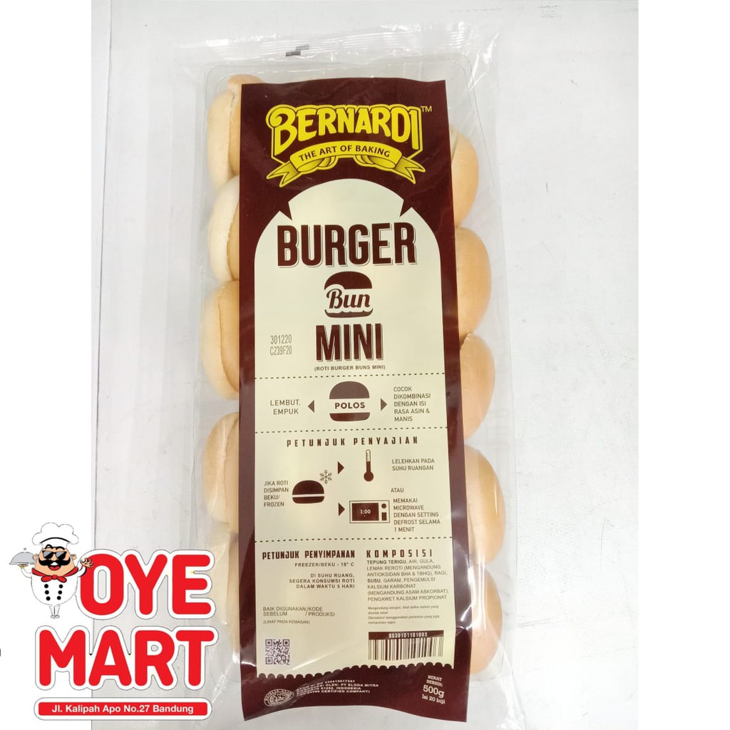 PROMO BERNARDI BURGER BUNS MINI ISI 20 ROTI BURGER MINI 620GR